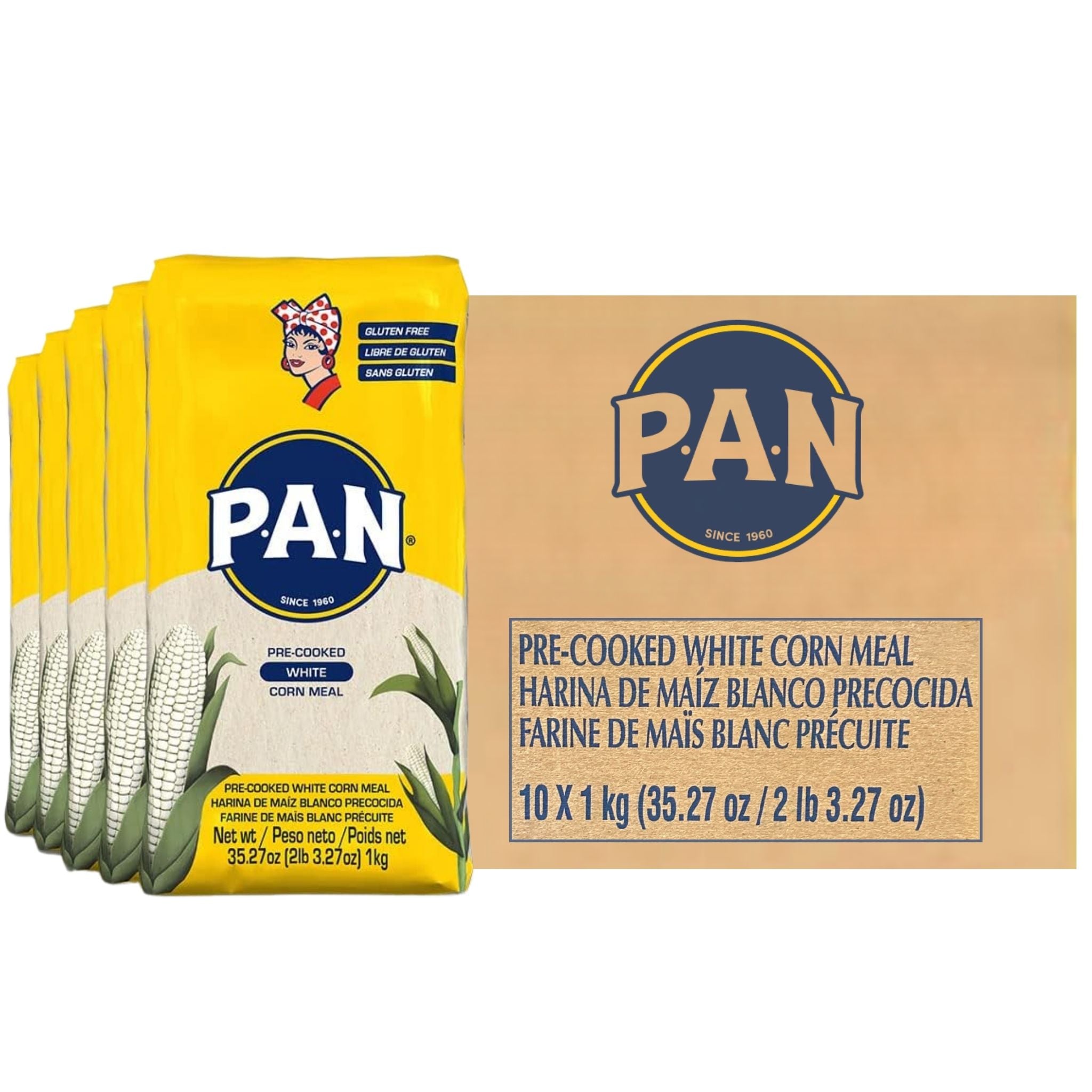 PAN White Corn Flour Box (10 x 1Kg)